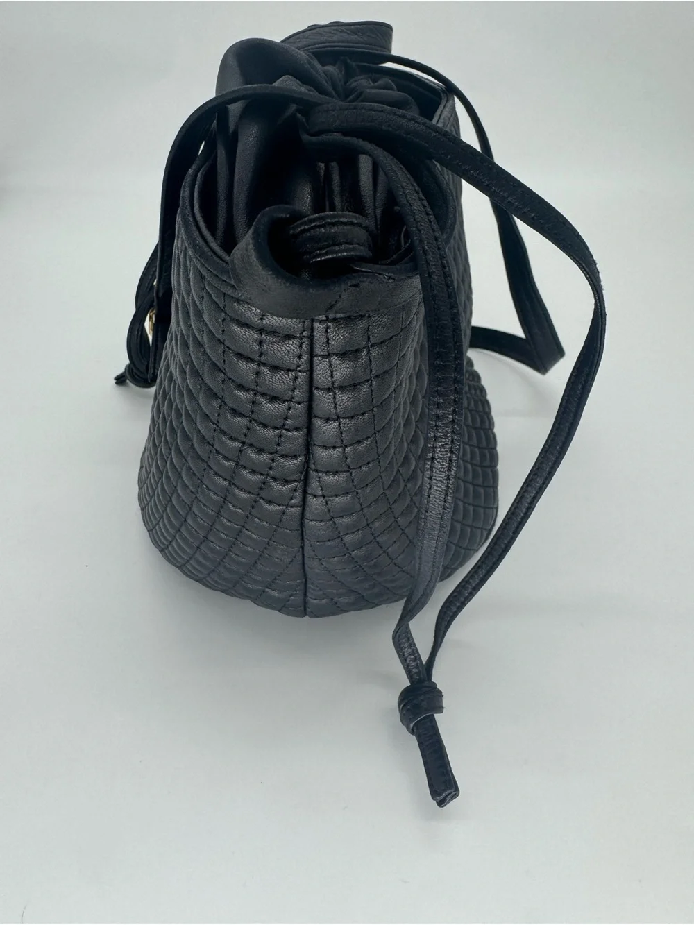 Bally Bucket Bag Quilted Lambskin Leather Crossbody Italy